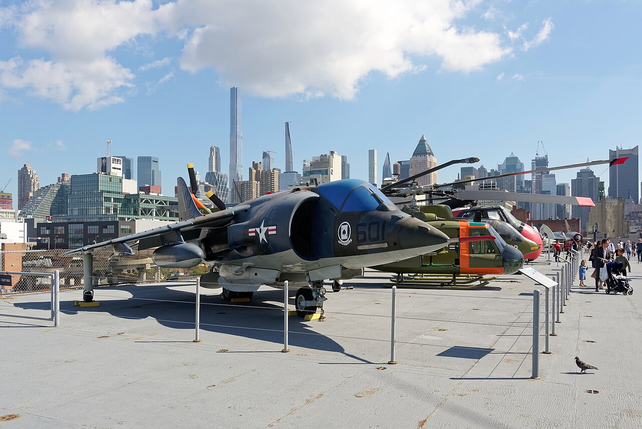 The aircraft carrier Intrepid docked at Pier 86 on the Hudson River
