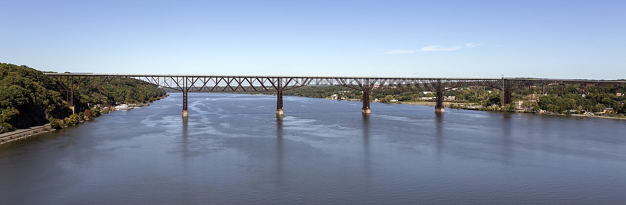 The Walkway Over the Hudson pedestrian bridge high above the river