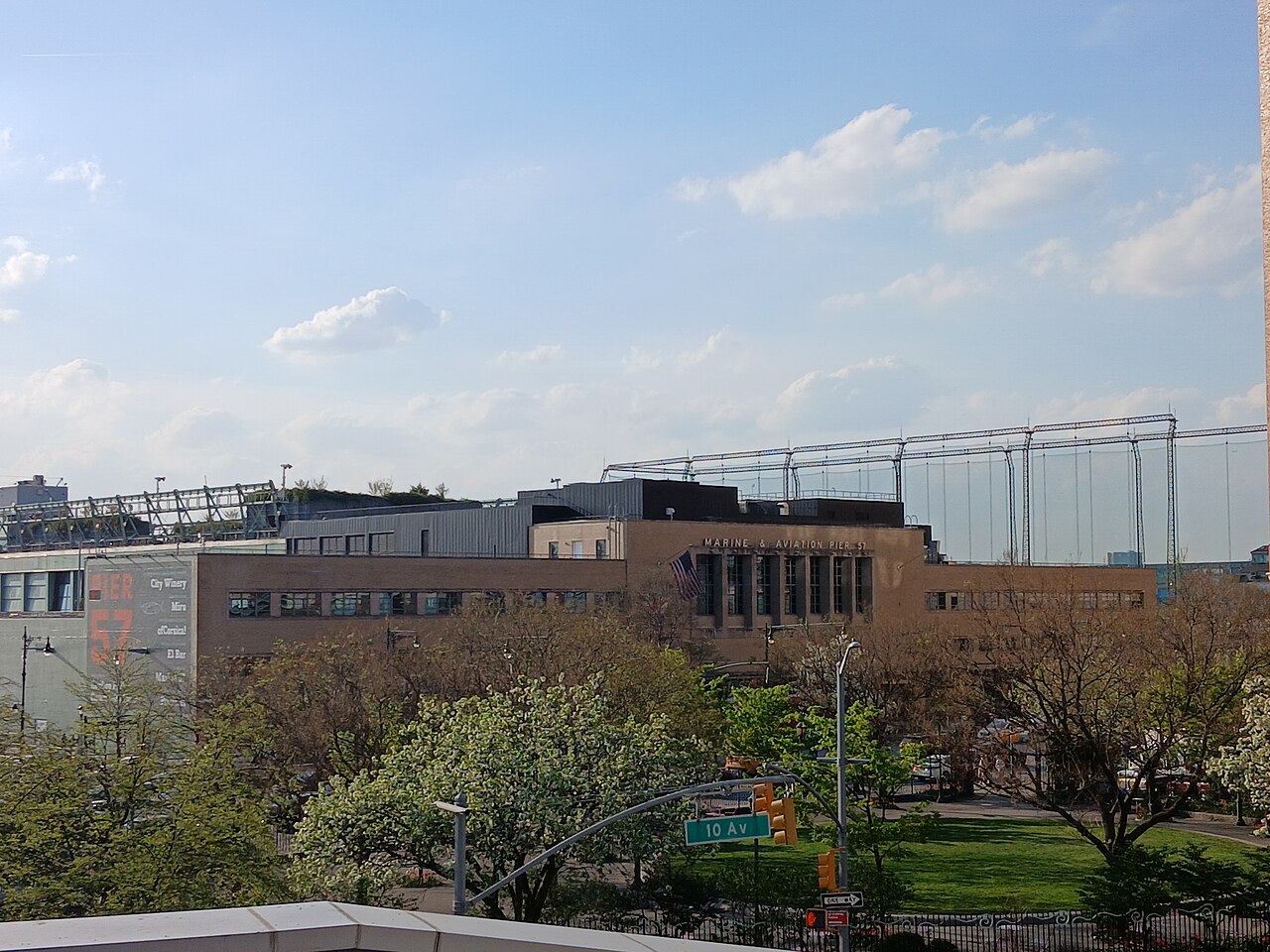 The High Line park running between buildings in Chelsea