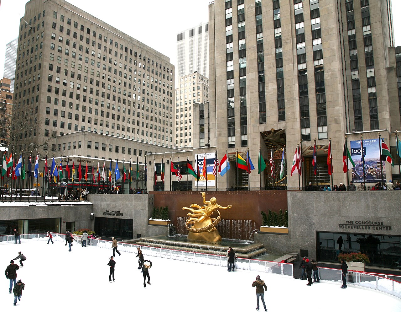 New York City, Manhattan, Midtown West, Rockefeller Center, the rink